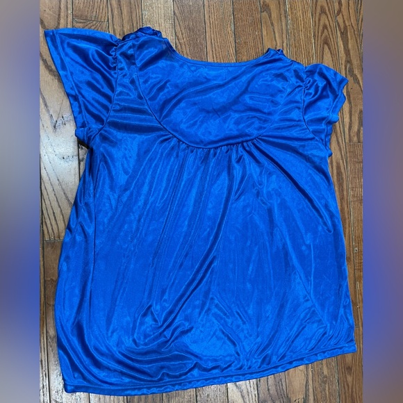 Lati Fashion…Vibrant Blue Women's Blouse with Floral Detail - Picture 8 of 8